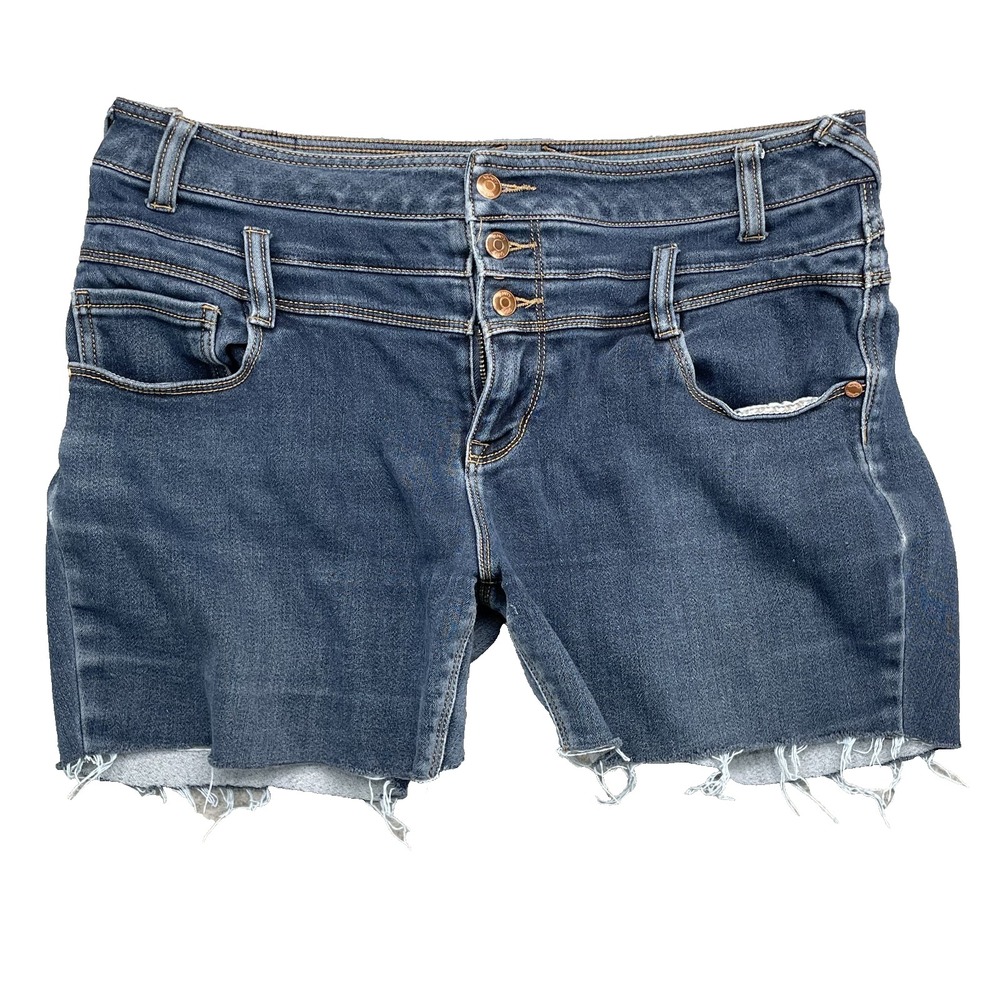 Vanity Jean Shorts Women 34* Raw Crop Slim Y2K Rodeo Daisy Dukes Preppy 90s Chic